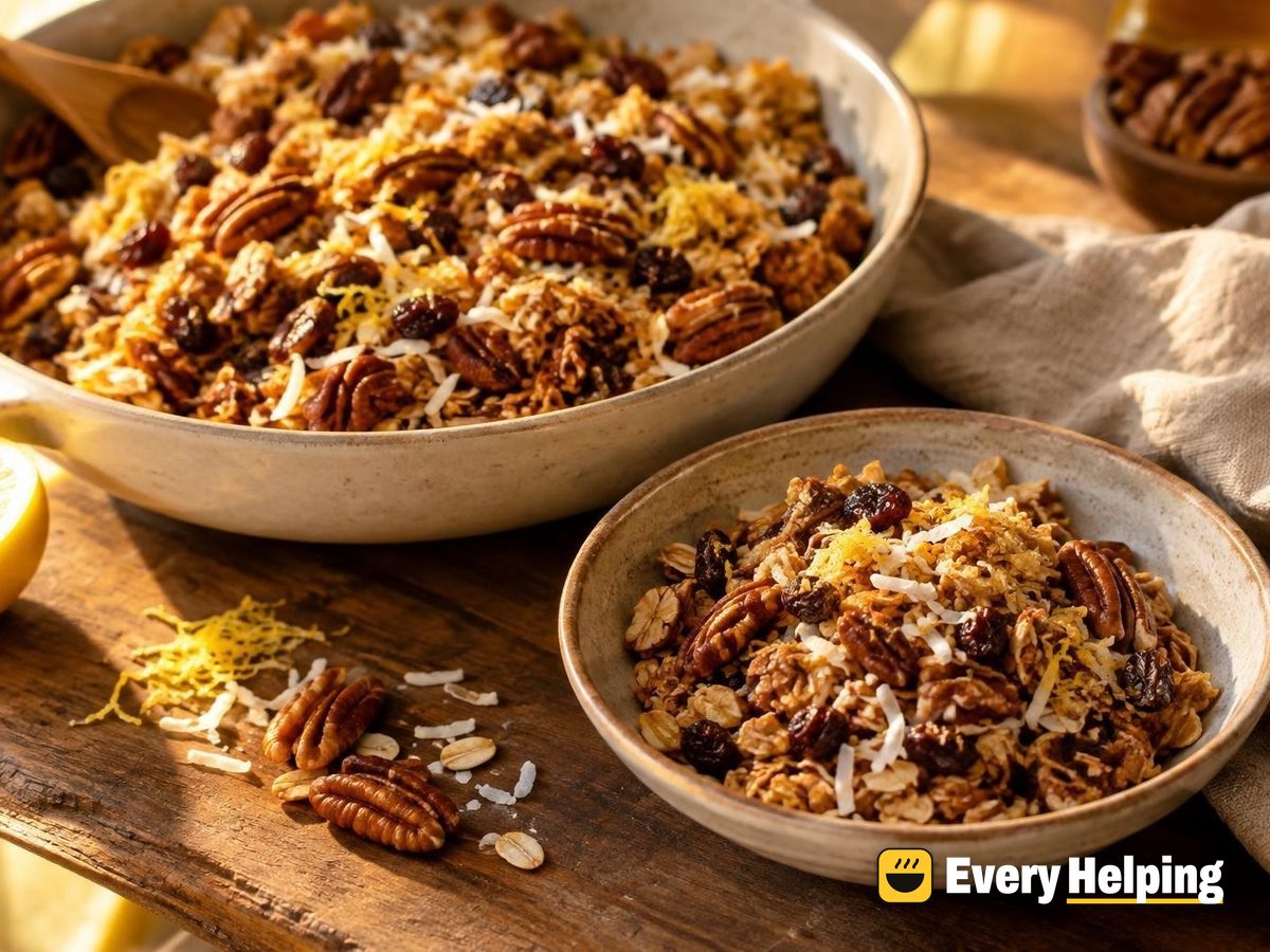 Lemon Ginger Toasted Coconut Pecan Granola