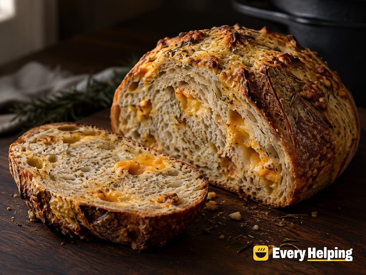 Rosemary Garlic Cheddar Spelt Sourdough Boule