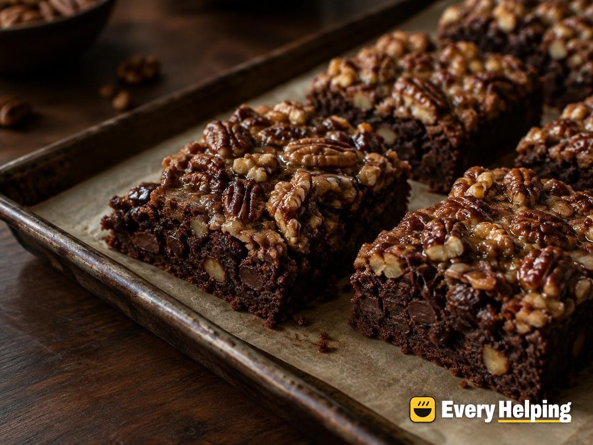 Maple Pecan Walnut Brownies with Praline Crunch