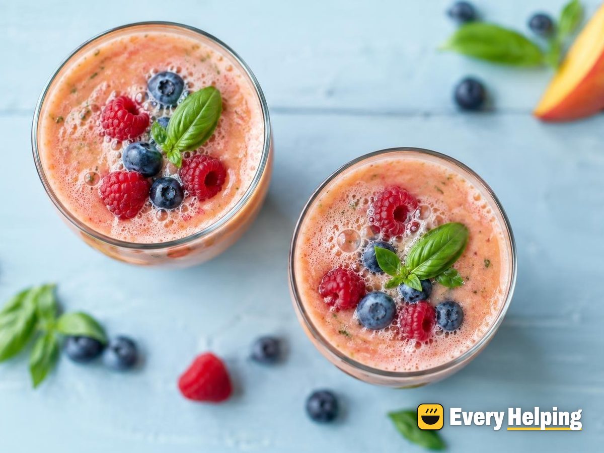 Grapefruit Peach Basil Fizz