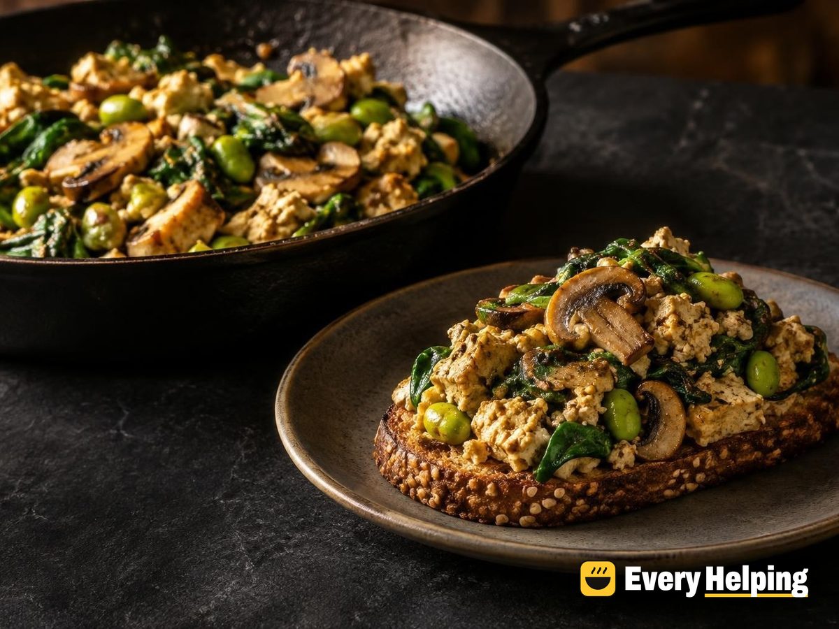 Miso-Ginger Tofu Scramble with Sesame Toast