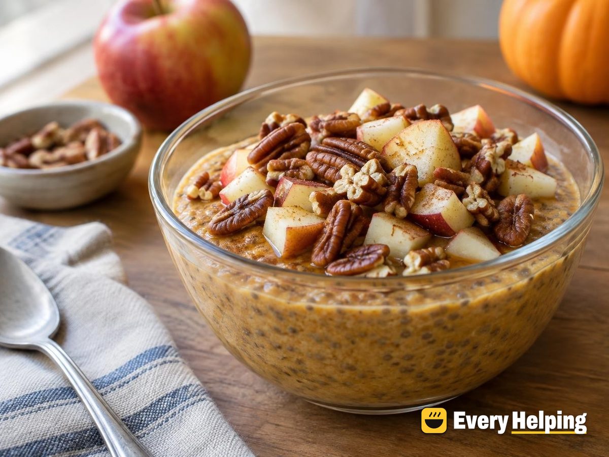 Pumpkin Spice Chia Pudding with Pecans