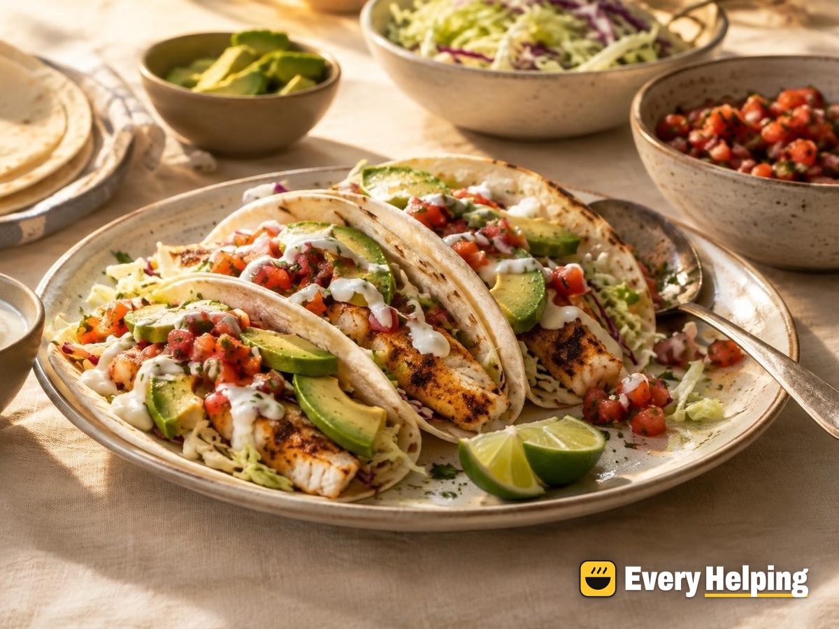 Chili-Lime Cod Soft Tacos with Fresh Tomato Salsa