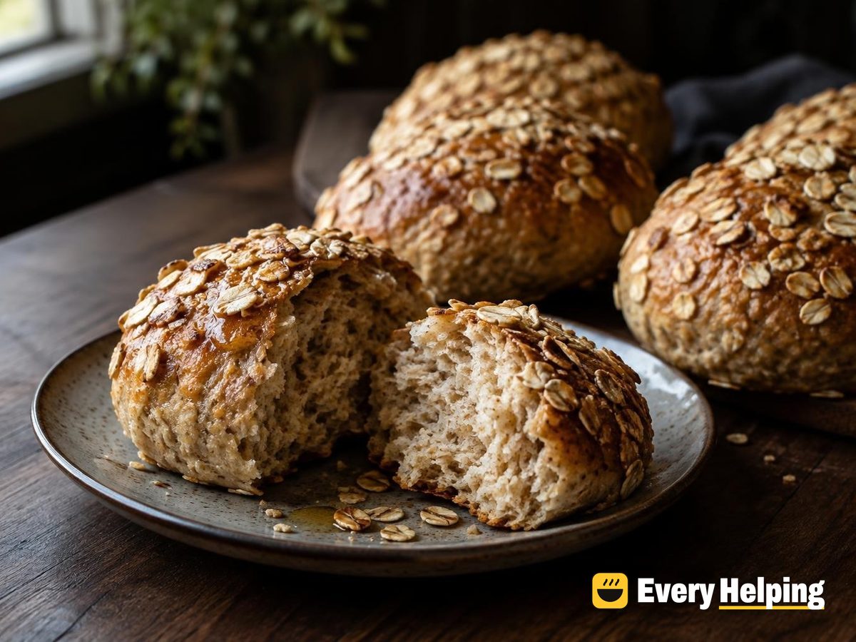 Soft Spelt Oat Porridge Burger Buns
