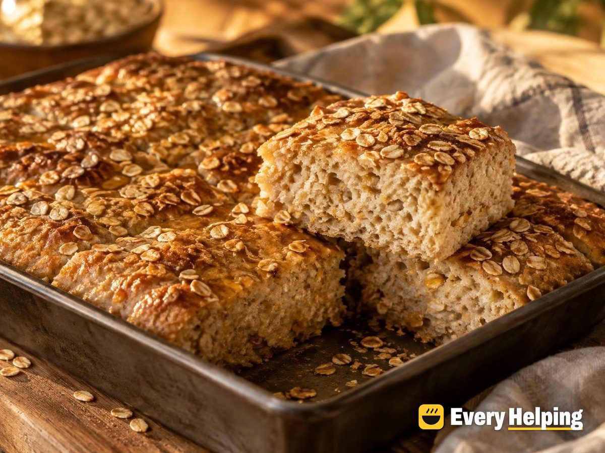 Soft Spelt Oat Porridge Focaccia