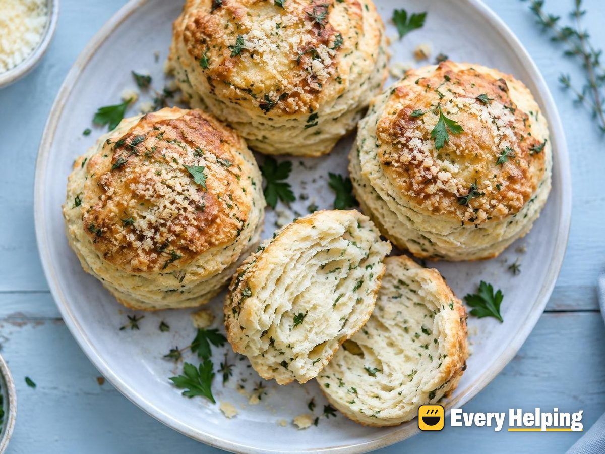 Garlic Parsley Parmesan Cream Biscuits