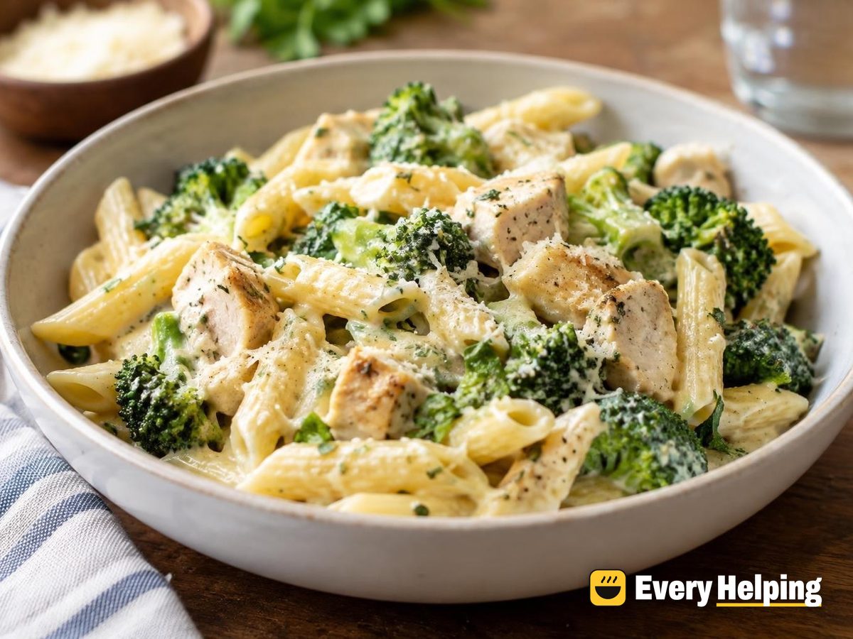 One-Pot Creamy Chicken Broccoli Parmesan Pasta