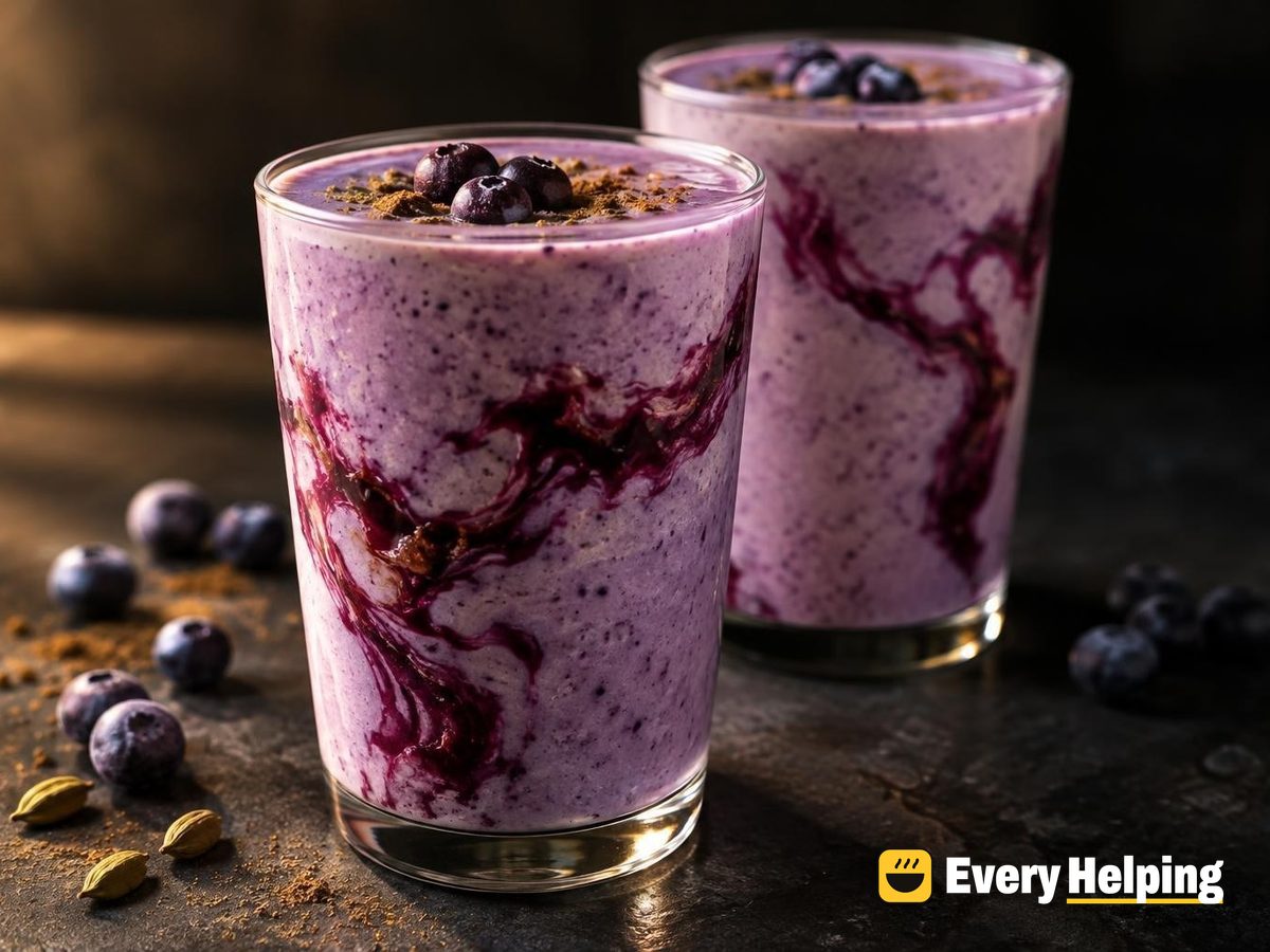 Blueberry Cardamom Lassi with Swirled Jam