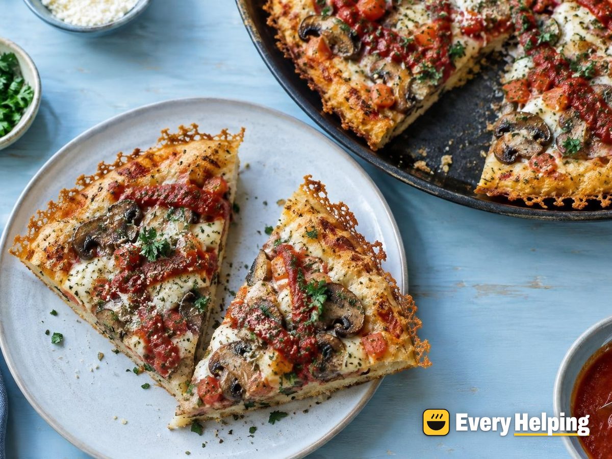 Crispy-Edge Parmesan Pan Pizzas with Oregano Mushrooms