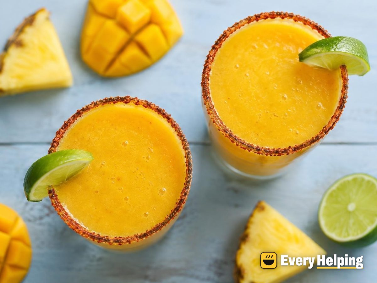 Pineapple-Mango Agua Fresca with Chili-Lime Rim