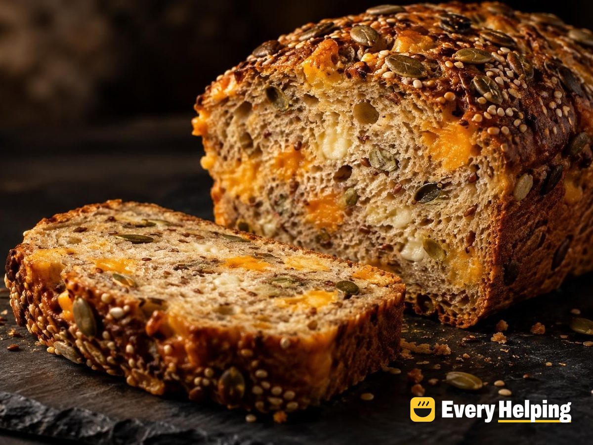 Spelt Parmesan Cheddar Seeded Pan Loaf