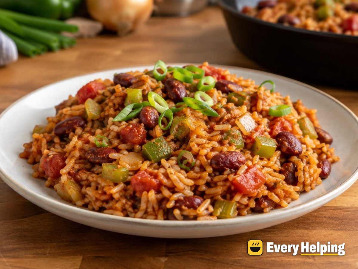 Cajun Red Bean Tomato Rice Skillet