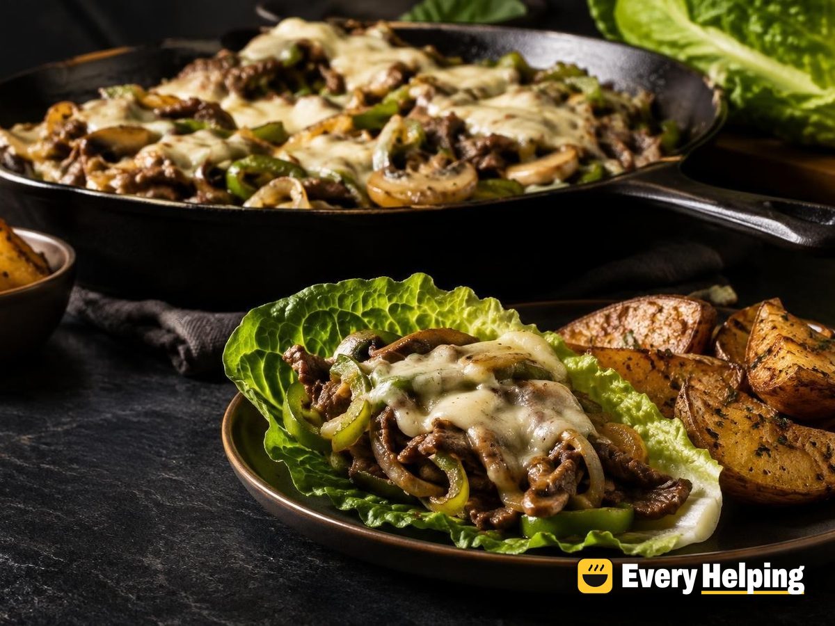 Philly-Style Beef Melts in Lettuce Cups