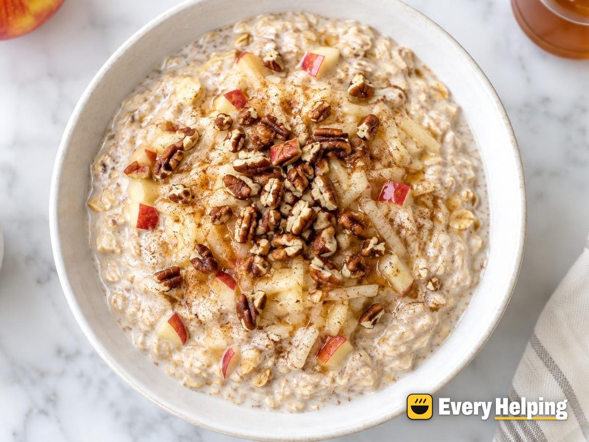 Apple Cinnamon Overnight Oats with Toasted Pecans
