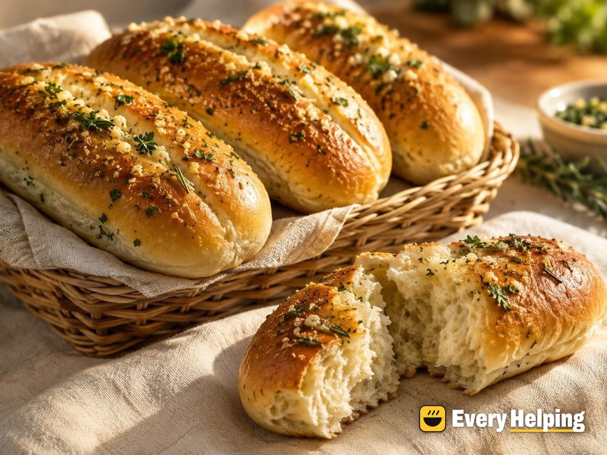 Garlic Rosemary Hot Dog Buns