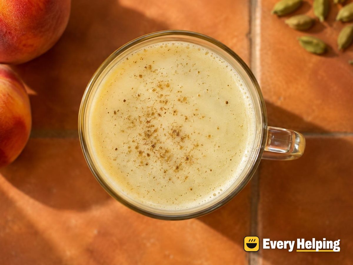 Peach Cardamom Green Tea Skim Latte