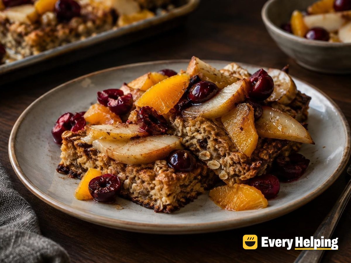 Sheet-Pan Banana Oat Waffle Squares with Orchard Fruit