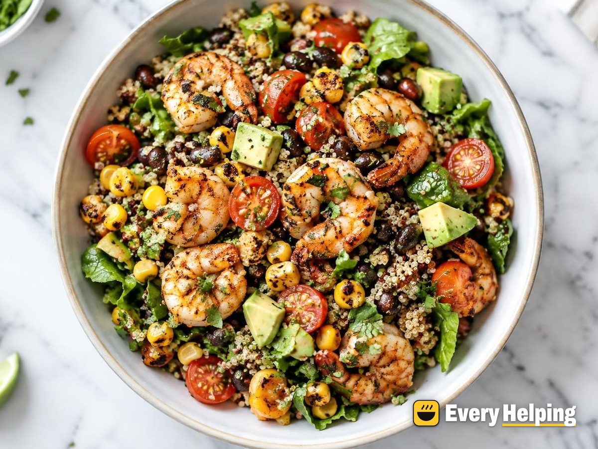 Chili-Lime Shrimp Quinoa Salad with Black Beans