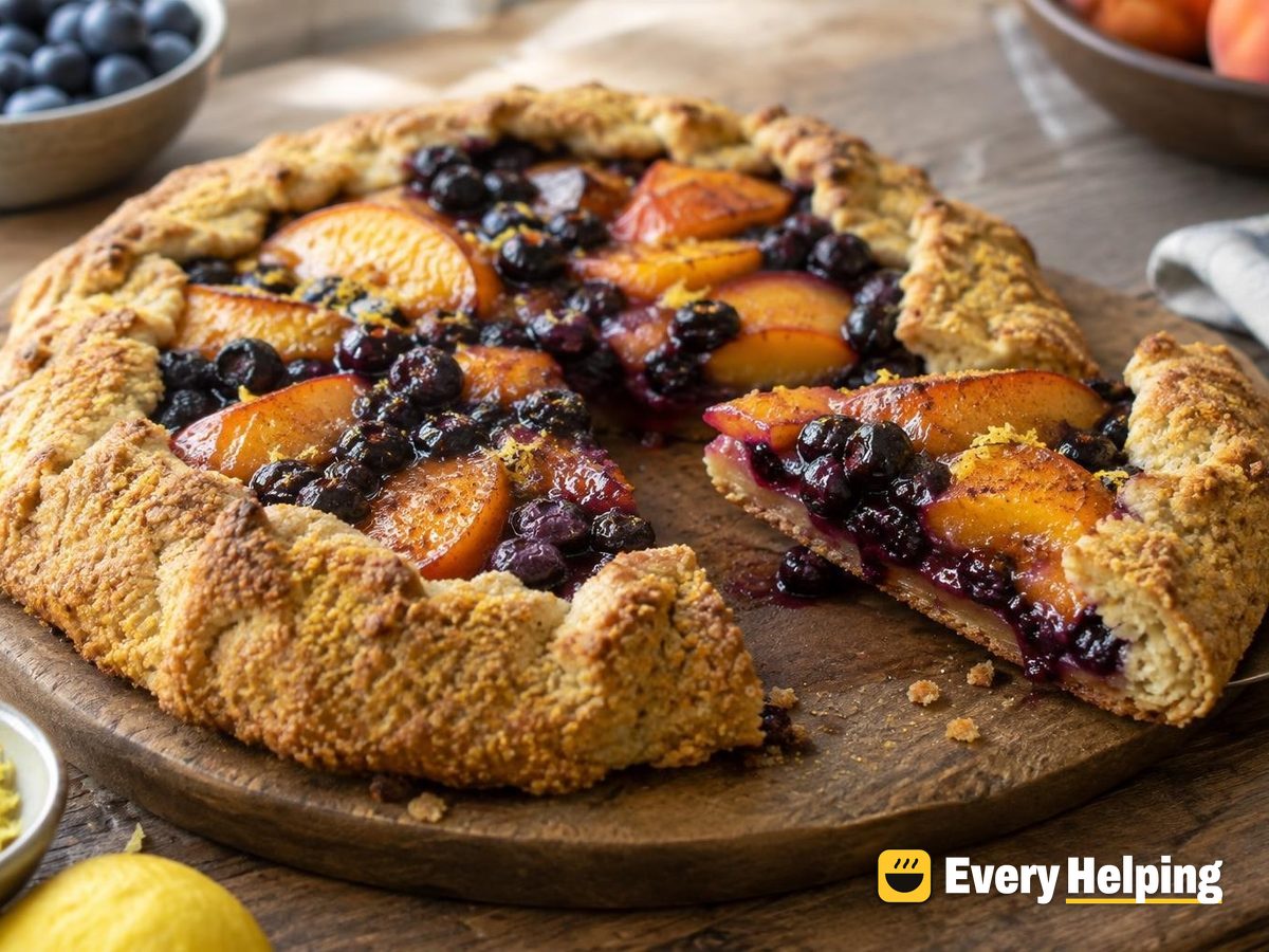 Blueberry Peach Galettes with Cornmeal Crust