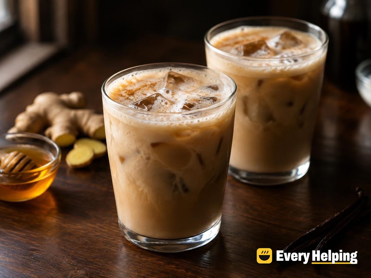 Ginger Honey Shaken Espresso with Coconut Water