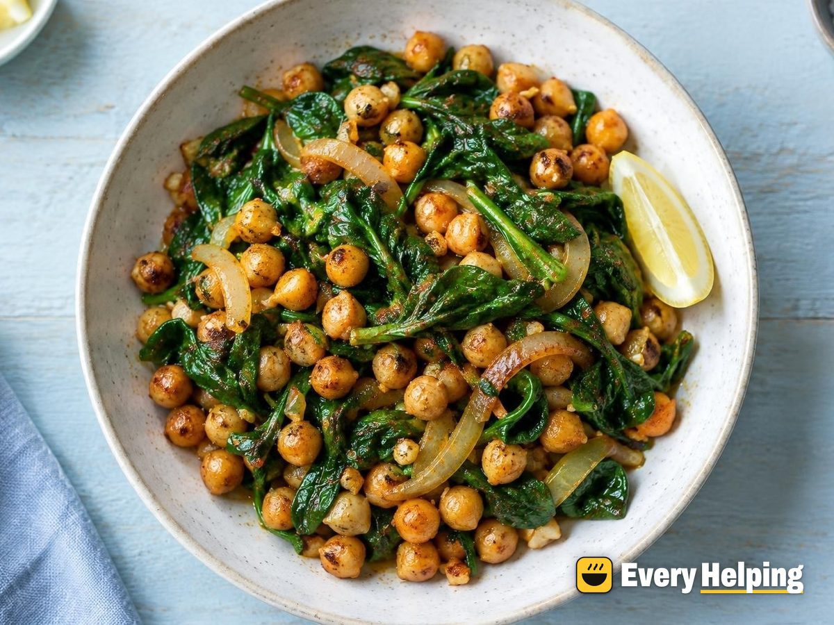 Smoky Sautéed Spinach with Chickpeas