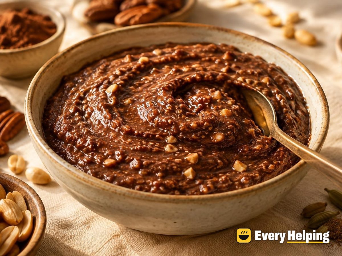 Chunky Cocoa Cardamom Pecan-Peanut Butter