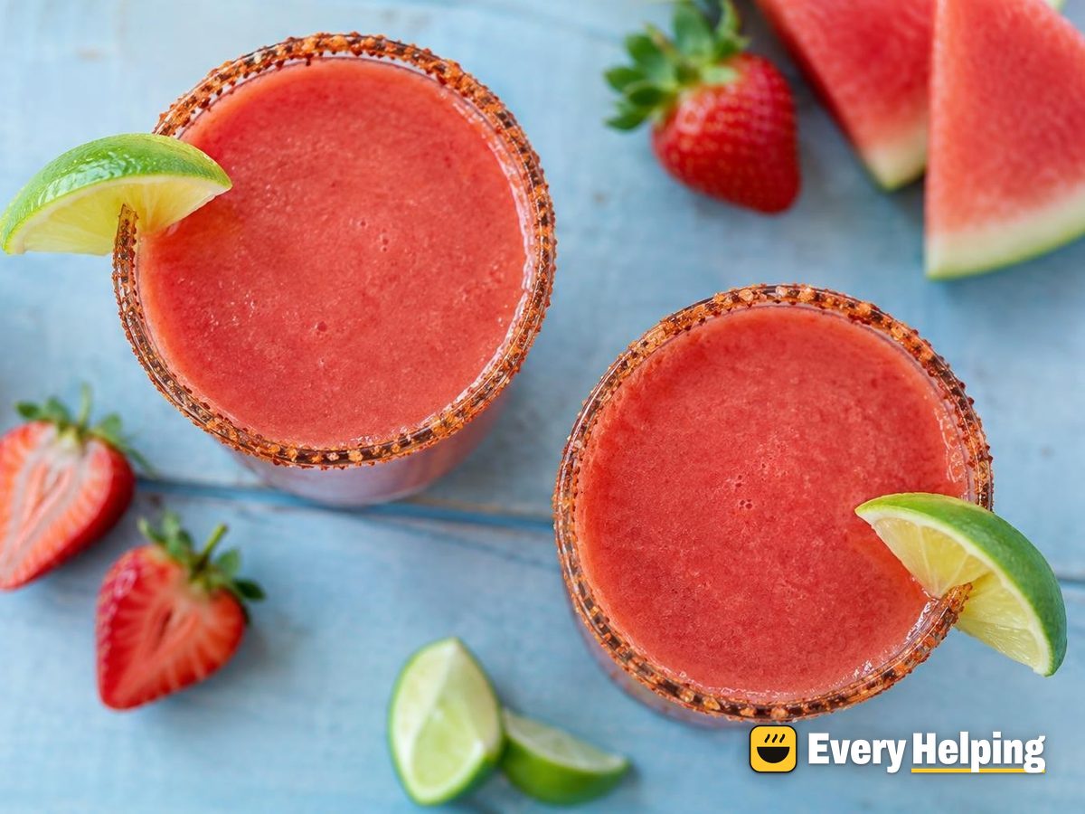 Strawberry-Watermelon Agua Fresca with Chili-Lime Rim