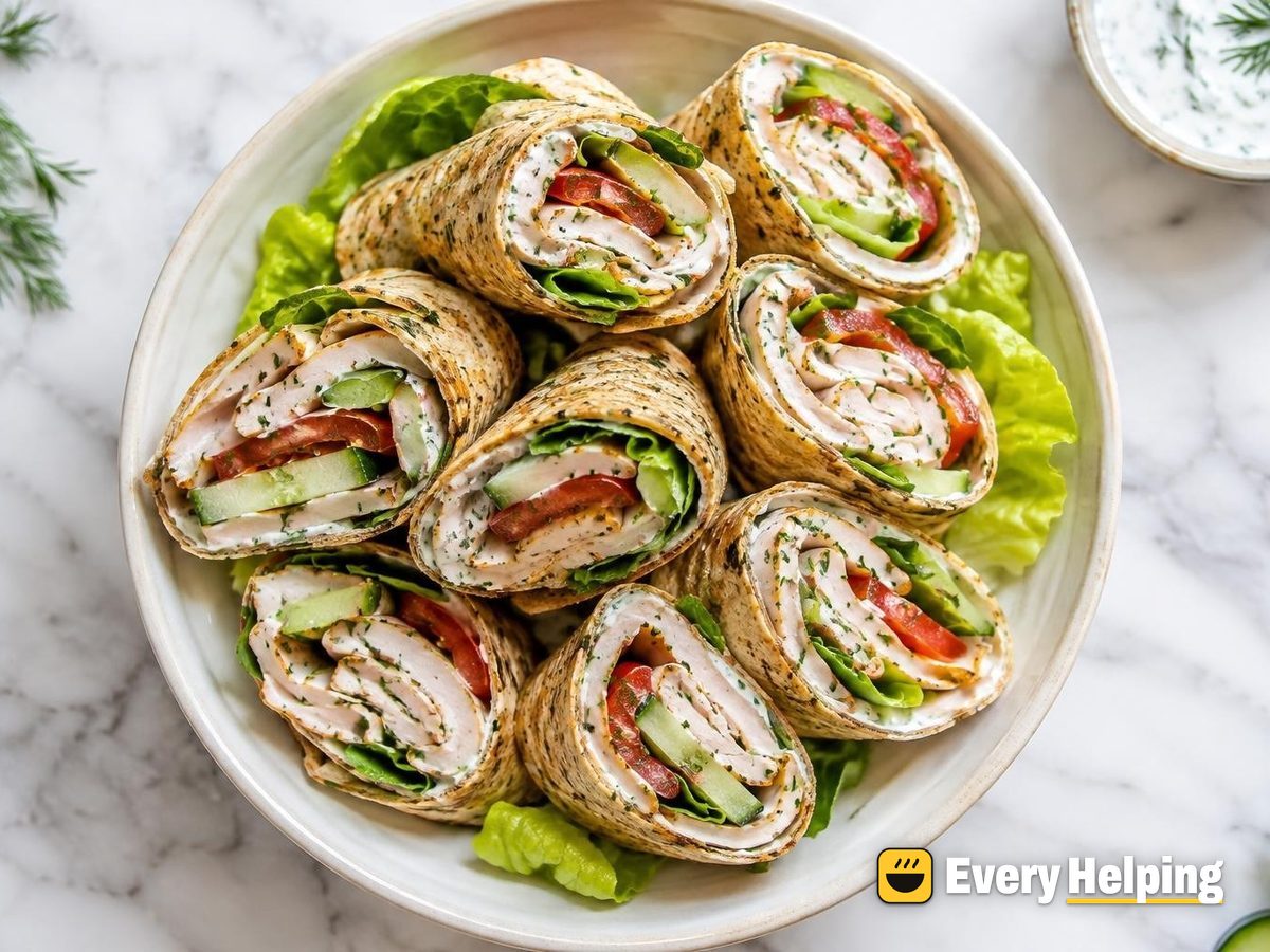 Herb-Roasted Turkey Rolls with Lemon-Dill Yogurt