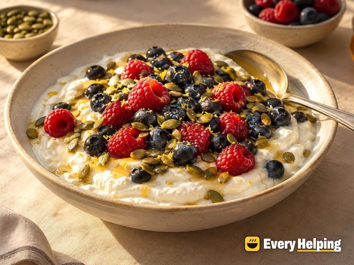 Honey-Vanilla Greek Yogurt with Berries and Pepitas