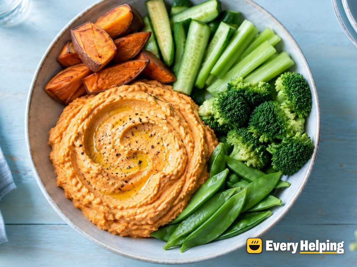 Roasted Sweet Potato Ricotta Spread with Crudités
