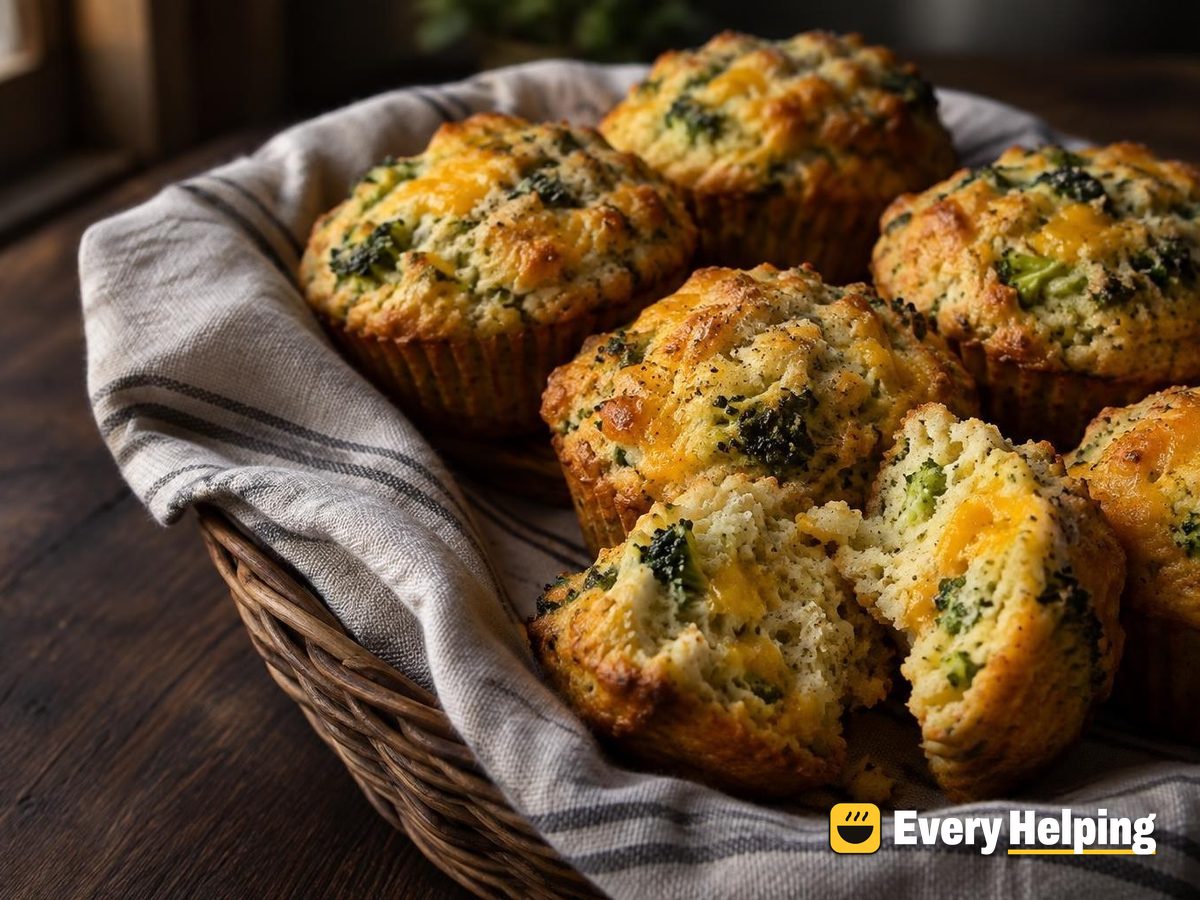 Cheddar Broccoli Muffins with Garlic