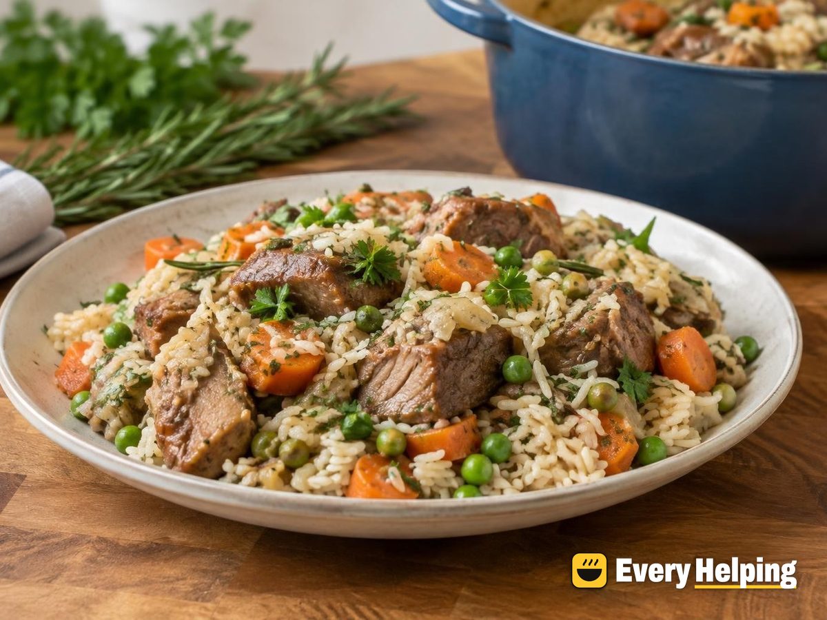 Rosemary Pork Shoulder and Rice Casserole