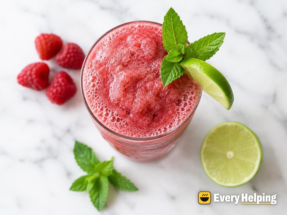 Frozen Raspberry Lime Slush Mocktail