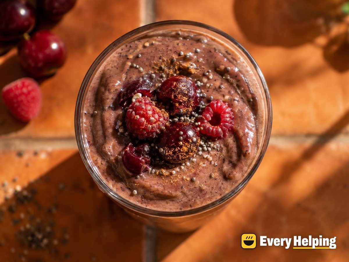 Chocolate Cherry Almond Smoothie with Chia
