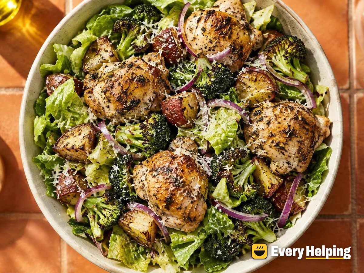 Sheet-Pan Chicken Thigh, Potato and Broccoli Salad