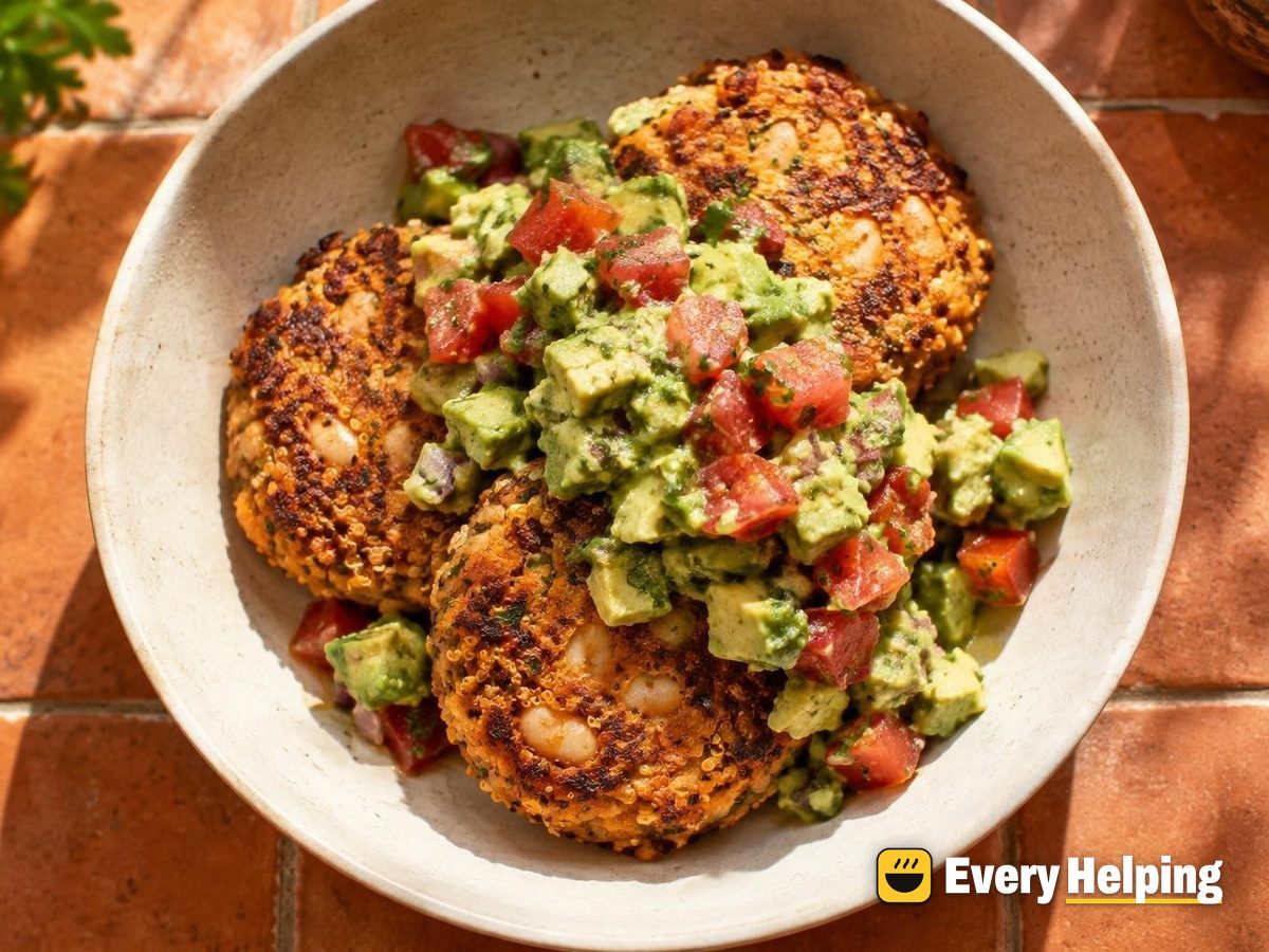 Sweet Potato Quinoa Patties with Avocado Salsa