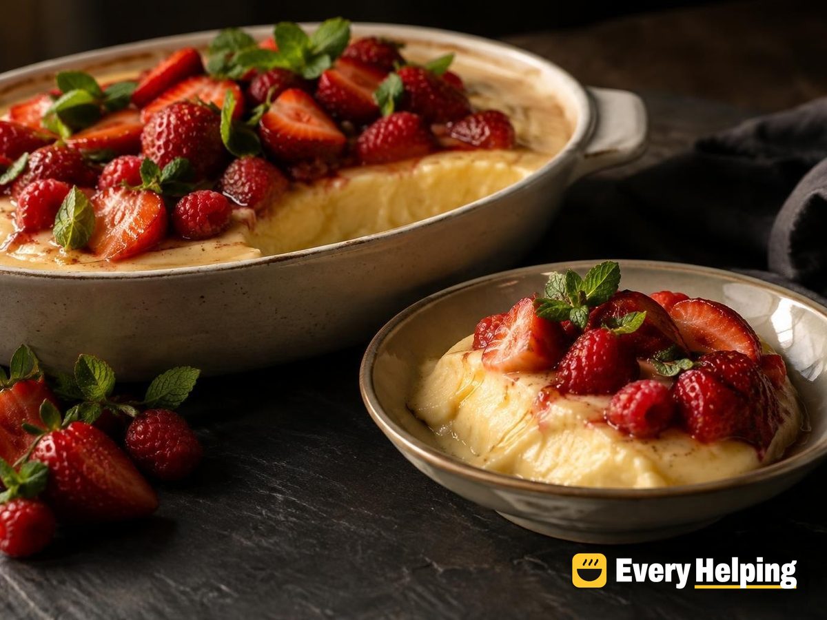 Brown Butter Vanilla Pudding with Berries