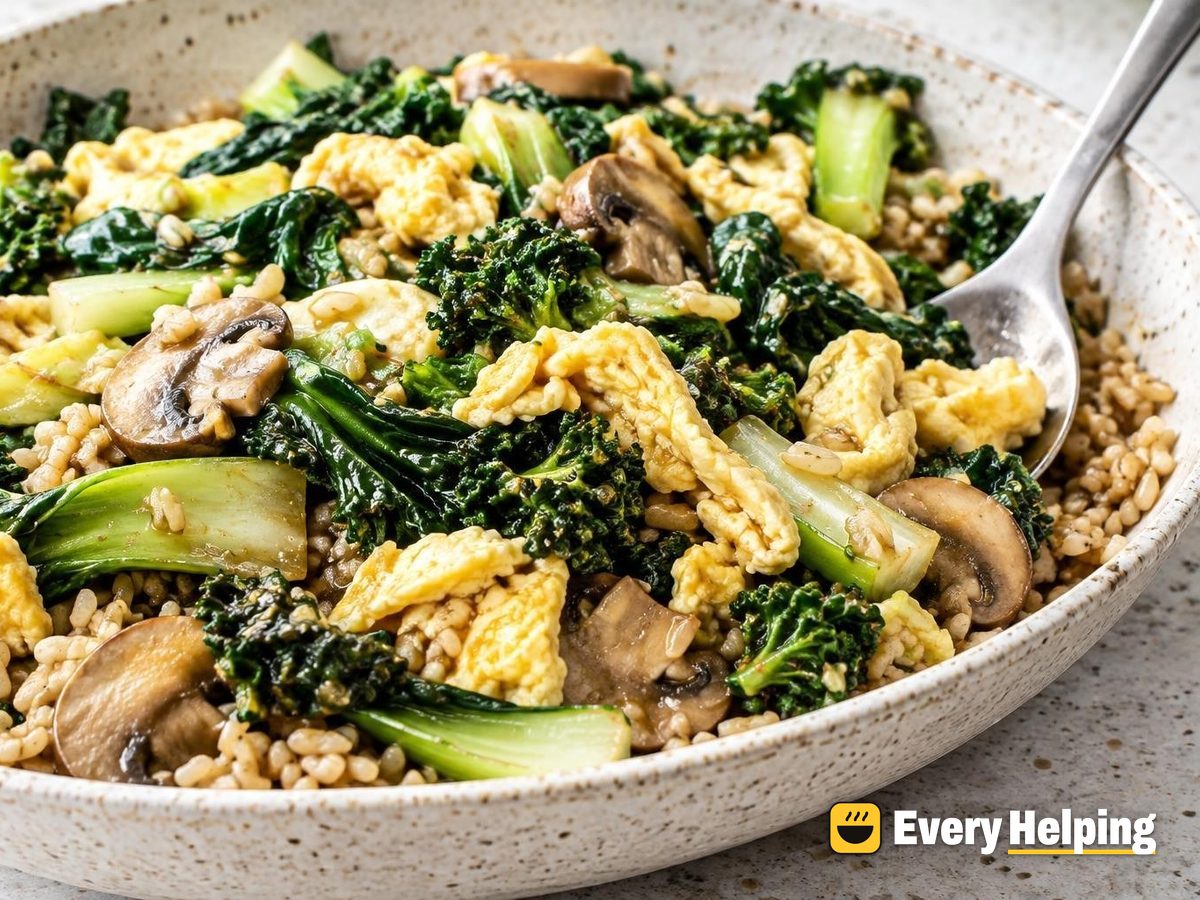 Ginger Garlic Egg Stir-Fry with Greens