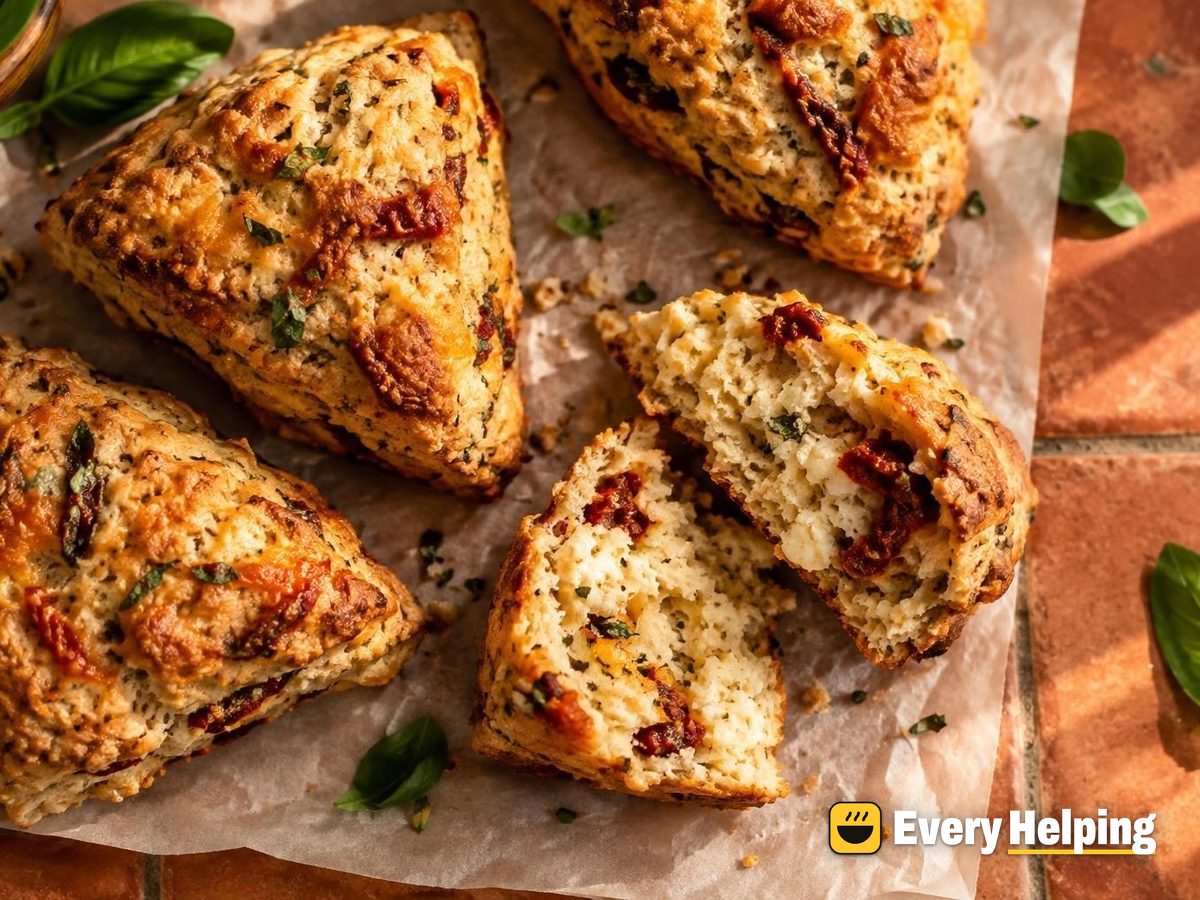 Basil Sun-Dried Tomato Ricotta Scones