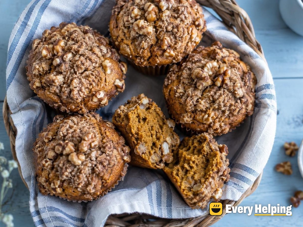 Spiced Pumpkin Walnut Streusel Muffins