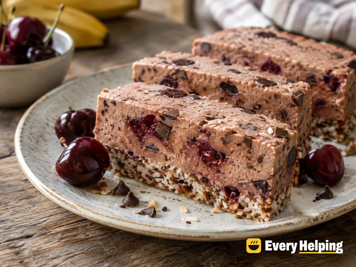Chocolate Cherry Banana Ice Cream Terrine