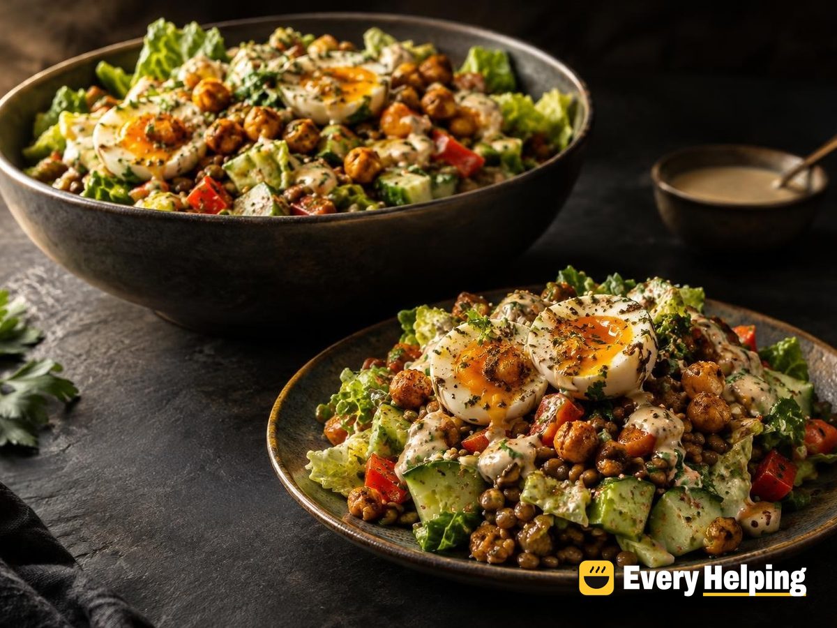 Jammy Egg Chopped Salad with Za'atar Tahini