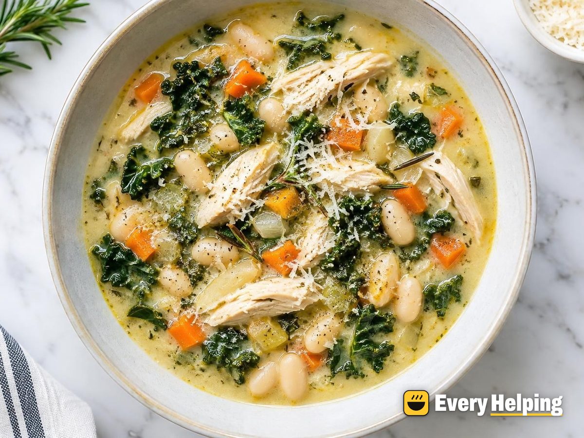 Tuscan Coconut Chicken Soup with White Beans