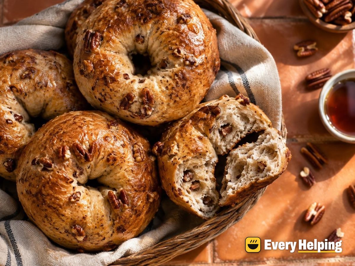 Toasted Pecan Maple Bagels