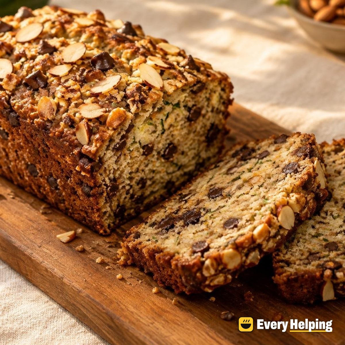 Toasted Almond Orange Chocolate Zucchini Bread