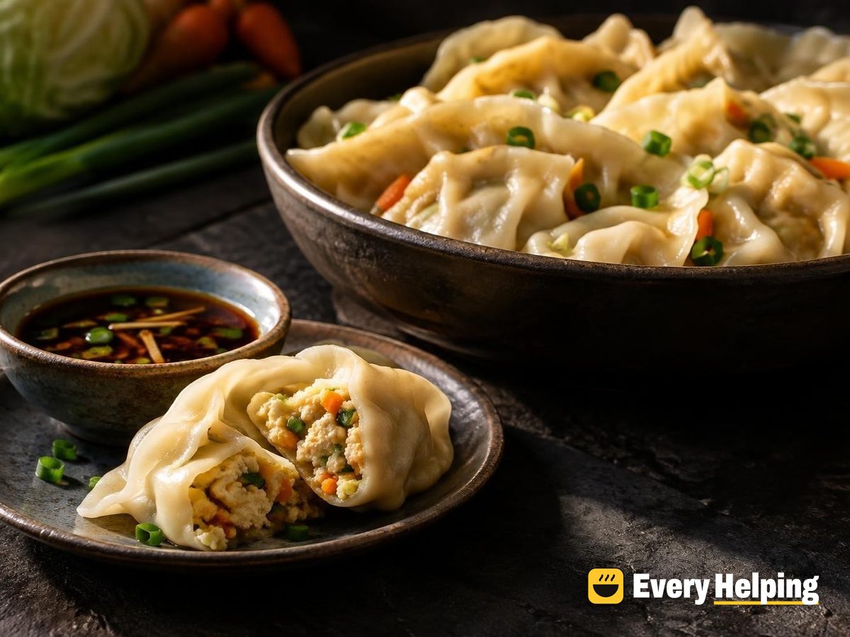 Tofu, Cabbage and Carrot Boiled Dumplings
