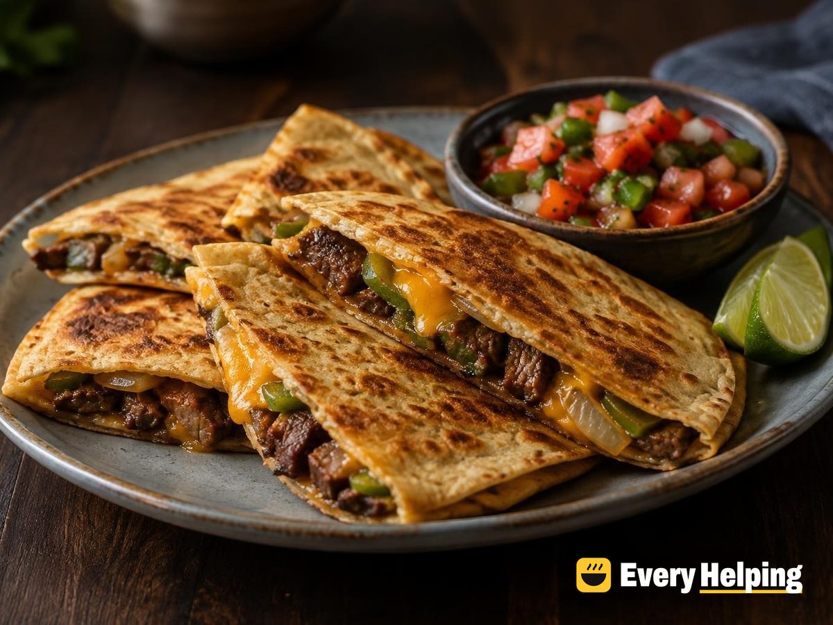 Seared Flank Steak Quesadillas with Fresh Tomato Salsa