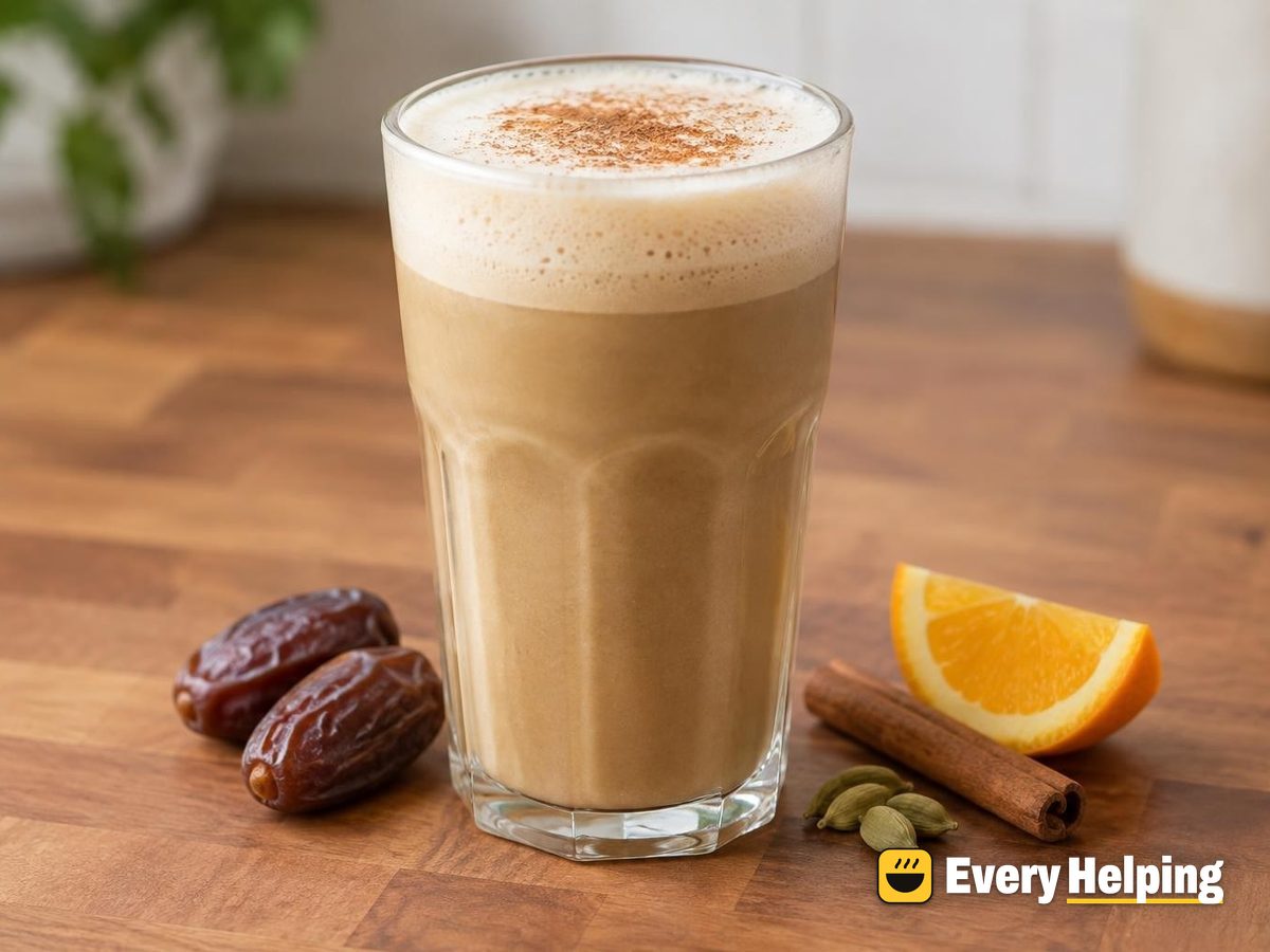Frothy Cinnamon Green Tea Chai with Dates