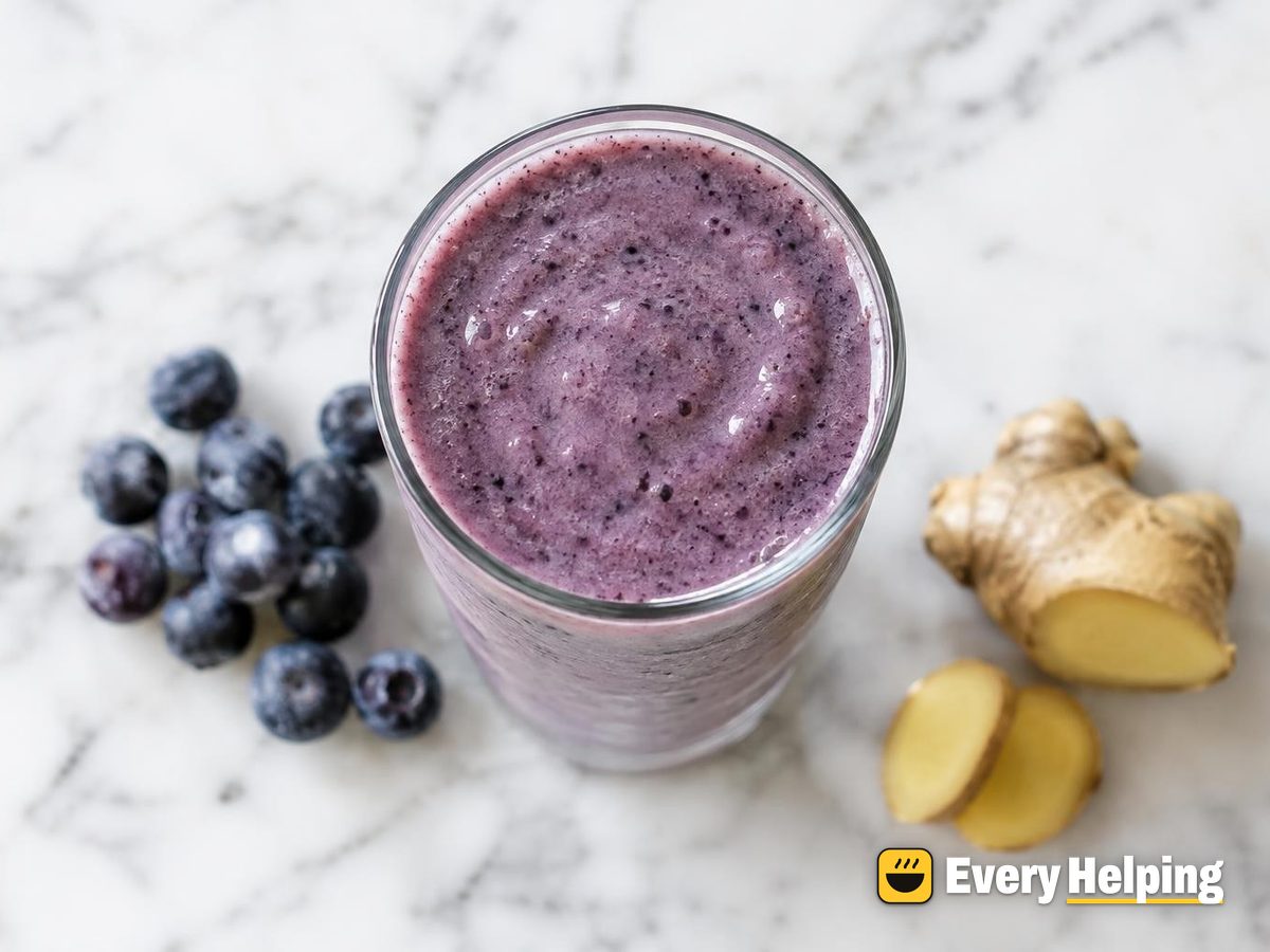 Blueberry Ginger Coconut Oat Protein Smoothie