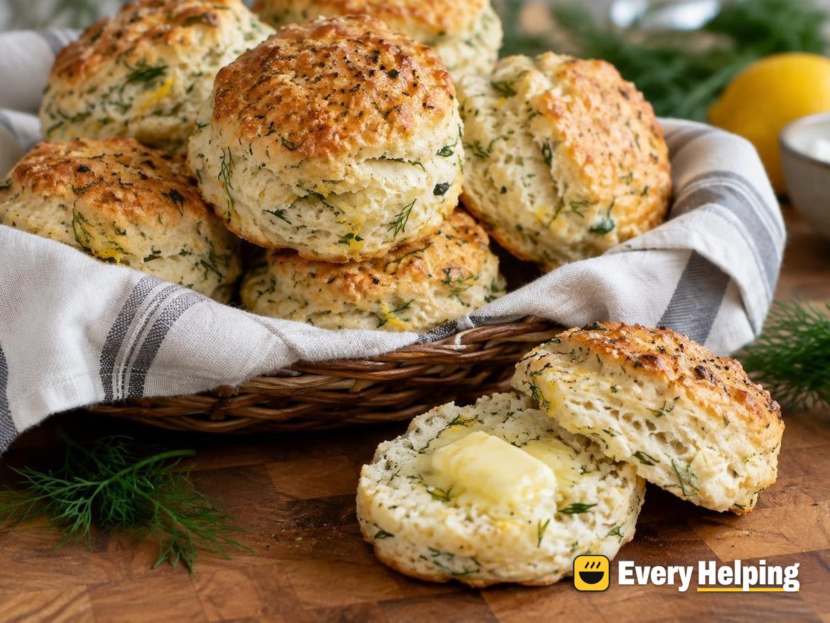Lemon Dill Greek Yogurt Pepper Biscuits